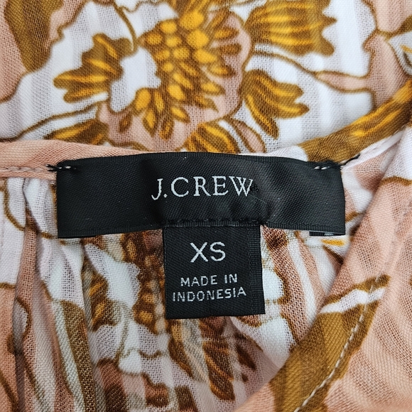 J.CREW Shirt Pink Climbing Floral Ruffle Long Sleeve Button Back Top XS - Picture 7 of 9